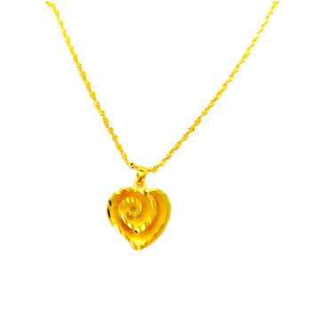 Imitation vietnamese sand gold necklace for women, long-lasting peach heart-shaped pendant, k gold-plated necklace, coin imitation gold jewelry