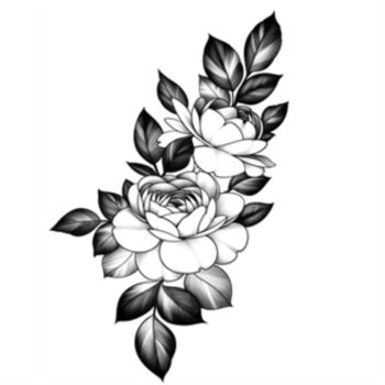 Tattoo Queen X215 Wrist and Back of Hand Peony Flower Floral Leaf Girl Juice Herbal Tattoo Sticker