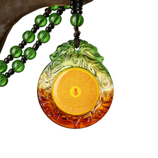 The new glass Shurangama mantra pendant Buddha statue pendant can be customized round oval multi-curse joint necklace for men and women