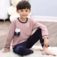 Bộ đồ ngủ tuổi teen nam xuân hè mùa hè tay dài cotton mỏng phần bé trai lớn học sinh trung học cơ sở 12-15-18 tuổi