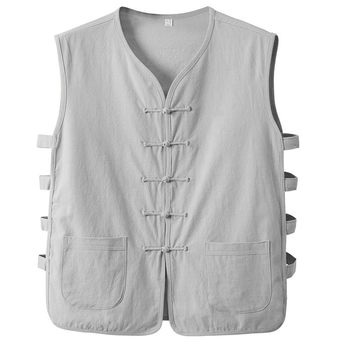 Xiangruitang ໃຫມ່ແບບຈີນ summer ຝ້າຍແລະ linen Tang suit vest vest ຜູ້ຊາຍ mandarin jacket Hanfu top waistcoat undershirt ຜູ້ຊາຍອາຍຸ