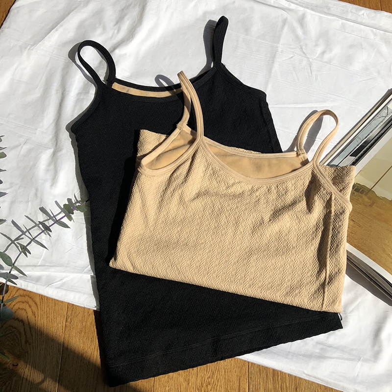 EKOOL吊带保暖背心女加绒加厚打底衫冬季上衣紧身学生贴身内衣