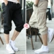 Hai] Quần cắt cúp mùa hè cho nam Kích thước lớn Quần short rộng Quần thể thao cho nam Quần cotton cho sinh viên - Quần short sịp nam
