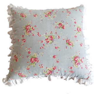 Linen lace small floral pastoral style pillowcase