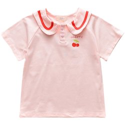 Qing 2024 Xia Children's Pure Cotton Short -sleeved T -shirt Baby Elastic Top