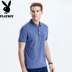 Playboy ngắn tay t-shirt quần áo nam mùa hè mới màu rắn áo sơ mi cổ áo kinh doanh bình thường thêu POLO áo sơ mi áo thun polo nam Áo phông ngắn