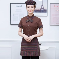 Кофейная шапка, фартук, короткий рукав