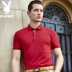 Playboy Ngắn Tay Áo T-Shirt Nam Mùa Hè Kinh Doanh Bình Thường Rắn Màu Nửa Tay Áo Slim Nam Ve Áo POLO Áo Sơ Mi áo polo đẹp Polo