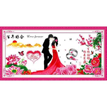 Wedding cross stitch 2025 ການຖັກແສ່ວແບບໃຫມ່ສໍາລັບການແຕ່ງງານຮ້ອຍປີທີ່ດີ, ຊຸດຫ້ອງນອນຜະລິດຕະພັນໃຫມ່, ການຖັກແສ່ວດ້ວຍມືຂະຫນາດໃຫຍ່ດ້ວຍຕົວທ່ານເອງ