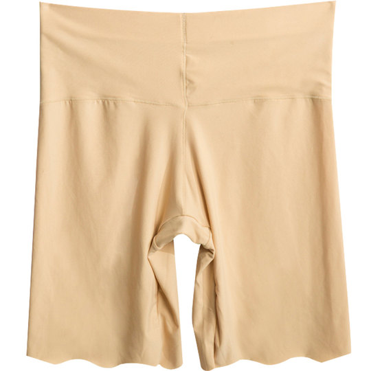 大码冰丝安全裤女夏季防走光不卷边拍婚纱照200斤肉色浅色打底裤