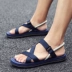 Giày sandal nam mùa hè 2018 phiên bản mới của Hàn Quốc thời trang cá tính mang giày đế xuồng chống trượt giày da nam Sandal