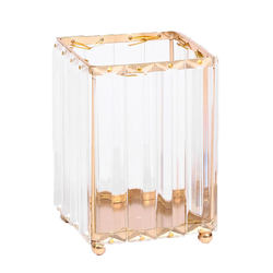 Makeup brush storage box pen holder brush eyebrow pencil Nordic style brush holder desktop plastic crystal blush brush storage bucket