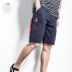 Mùa hè cá tính dây đeo quần short nam giới Nhật Bản Harajuku bf overalls thanh niên lỏng màu rắn năm quần quần ngủ nam Quần short