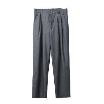 ບົດບາດອາວຸໂສ Summer Straight Draping Loose Simple Casual Pants Thin Grey Trendy Men's Suit Pants