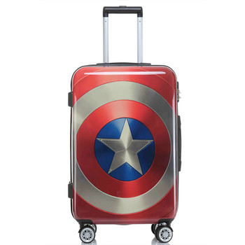 Captain America Student Travel Trolley Case Universal Wheel Men's Boarding Case Women's Luggage Case 20/24 Inch Iron Man