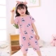 Bộ đồ ngủ trẻ em Xiêm mùa hè Cô gái mỏng tay ngắn Cotton Chống máu Chống mát Bảo vệ bụng Điều hòa nhiệt độ Bộ phim hoạt hình dễ thương bộ body suit cho bé nhật bản