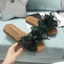 Mùa hè mới dép nữ phiên bản Hàn Quốc 2018 từ nơ tua rua mềm mại dưới đáy hoang dã mang giày thời trang giay nu dep Dép