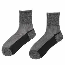 Cotton-soled stockings, short socks, anti-snagging socks, thin women's socks, silver onion anti-slip stockings, crystal autumn and winter mid-calf socks