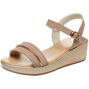 Sandals ສໍາລັບແມ່ຍິງ 2024 Summer ຮູບແບບໃຫມ່ Versatile Fashion Wedge Fairy Style Thick-soled Pancake Strap Flat-soled Outerwear