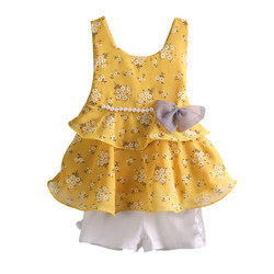 Girls Summer Suit 2 Internet celebrity 3 years old 4 Casual 5 Baby clothes 6 Summer style Western-style short-sleeved two-piece set for children 7