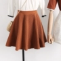 2017 mới đàn hồi cao eo váy ngắn ô váy đơn giản knit hoang dã một từ váy pettiskirt chân váy chữ a caro