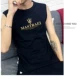 Áo thun cotton nam không tay XL áo dài ngang vai mỏng phần thể thao áo bóng rổ XL rộng vai vest thủy triều áo khoác ghi lê nam