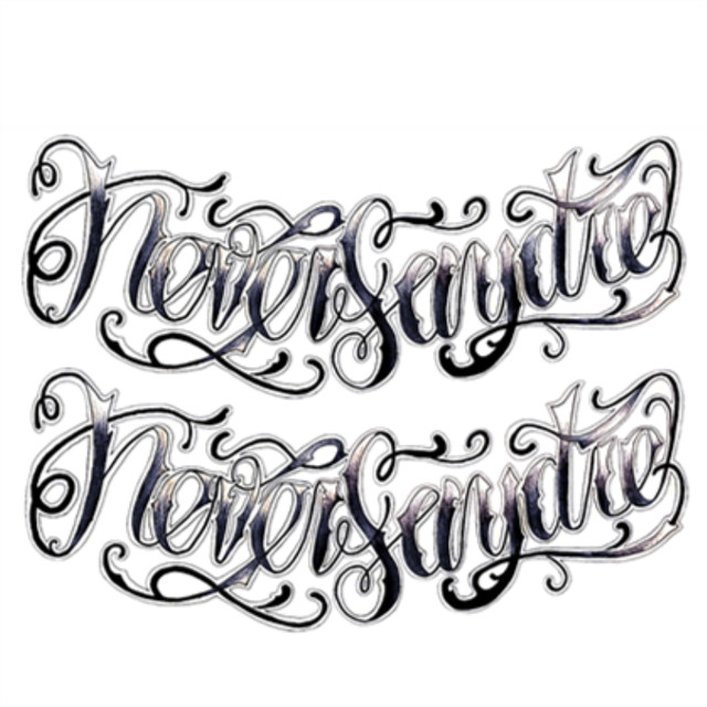 Flower-armed girl’s chest letter translation tattoo sticker
