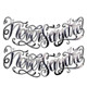Flower-armed girl’s chest letter translation tattoo sticker