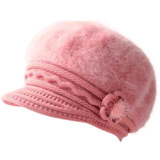 Hat women's autumn and winter Korean version knitted hat warm beret wool hat fashion thickened ear protection hat rabbit fur hat