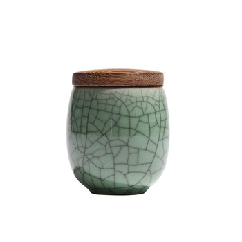 ກະປ໋ອງຊາເຊລາມິກ Pu'er ຄົວເຮືອນ Longquan celadon ປິດປະທັບຕາກະປ໋ອງການເກັບຮັກສາຊາເດີນທາງ Portable ຊາ jar ການເກັບຮັກສາຊາຂະຫນາດໃຫຍ່ກ່ອງສາງຊາ
