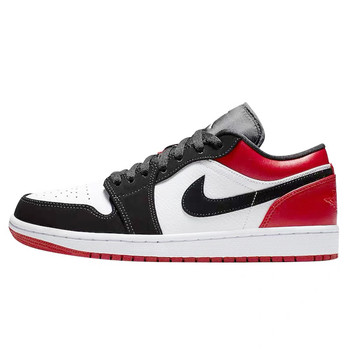 Air Jordan 1 Low AJ1 black toe black and red low-top basketball shoes 553558-116