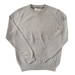 ພາກຮຽນ spring ແລະດູໃບໄມ້ລົ່ນສະບັບພາສາເກົາຫຼີ sweater ຜູ້ຊາຍບາງໆ Gurungs embroidered ຄໍຮອບ pullover ປົກກະຕິ retro ກະທັດຮັດ knitted sweater trend