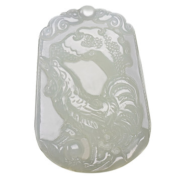 Hetian jade zodiac dog jade pendant for men and women white jade