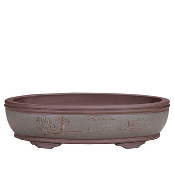 Yixing oval extra large non-porous purple sand flower pot