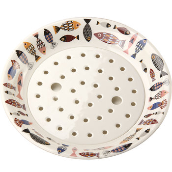 Double-layer dumpling plate round drain european-style household vegetables