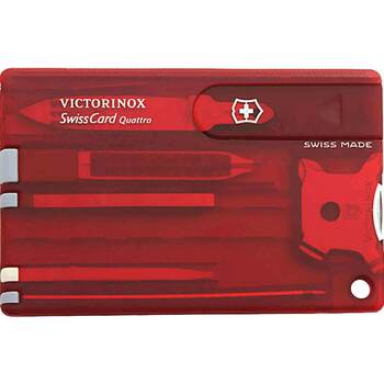 ດັ້ງເດີມ Victorinox Swiss Army Knife Swiss Card Transparent Red 0.7200.T Multifunctional Screwdriver Knife Card