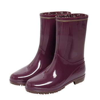 Yumu polymer material rain boots for women, mid-calf, non-slip, wear-resistant, ເກີບນ້ໍານອກຄົນອັບເດດ:, ເກີບຢາງພາລາກັນນ້ໍາຍີ່ປຸ່ນ, ເກີບຝົນ