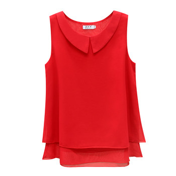 Summer top loose style korean sleeveless chiffon vest suspender plus size women's wear in and outside belly covering bottoming shirt for women