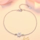 Bạc 925 thời trang Hàn Quốc nơ đơn kim cương vòng chân kim cương nữ mạ vàng 18K vòng chân bạc nữ đẹp