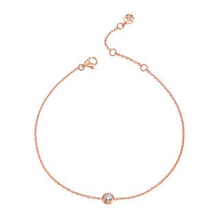 气质简约18k玫瑰金脚链单钻脚链女细链 配饰韩版时尚饰品生日礼物