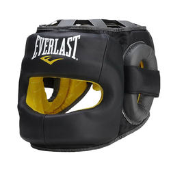 Everlast C3 Safemax Genuine Leather Cowhide Metal Crossbar Boxing Fighting Muay Thai Headgear Protective Gear