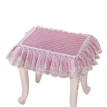 Bench cover high-end European lace dressing table piano stool rectangular cushion makeup stool fashion style Princess