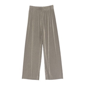 ENEY ສາມມິຕິລະດັບ pit strip elastic waist trousers pleated wide leg trousers women's high waist loose drape summer trousers thin trousers