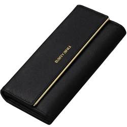 2024 New Fashion Women's Wallet Women's Long Tri-fold Genuine Leather Women's Brand Counter Genuine Wallet Thin