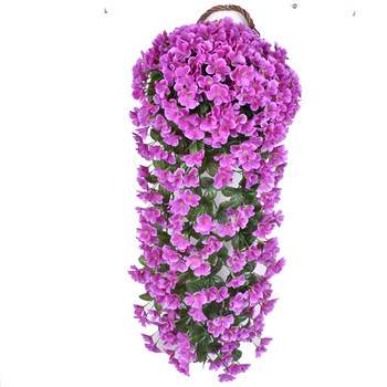 Simulated violet wall hanging fake flower indoor living room decoration flower vine plastic flower silk flower hanging wall hanging orchid rattan hanging flower