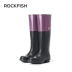 Rockfish Anh cao lưới đỏ mưa đặt giày nữ mưa ủng nữ mẫu thời trang mang giày cao gót cao xô nước bền - Rainshoes giày đi mưa cao cấp Rainshoes