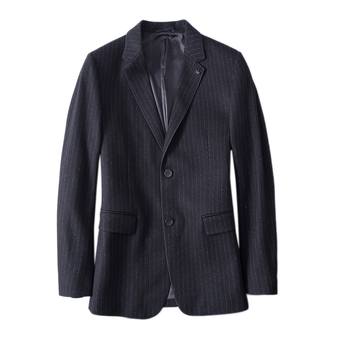 ຢູ່ glance ທໍາອິດ, P series high-end high-end business casual elegant black striped slim men's wool suit 1195