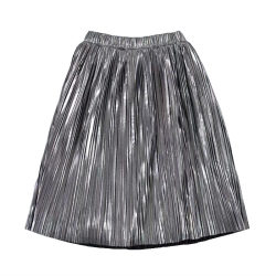 ສົ່ງອອກໄປປະເທດຝຣັ່ງ Spring and Autumn Baby Girls Fashionable Silver Coated Fabric Pleated Skirt 9M-12 Years Old Item No.160