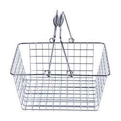 Supermarket metal shopping basket cosmetics store wire basket small size black and red cloth Liyu style Shanghai factory direct sale