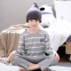 Bộ đồ ngủ tuổi teen nam xuân hè mùa hè tay dài cotton mỏng phần bé trai lớn học sinh trung học cơ sở 12-15-18 tuổi bộ pyjama trẻ em